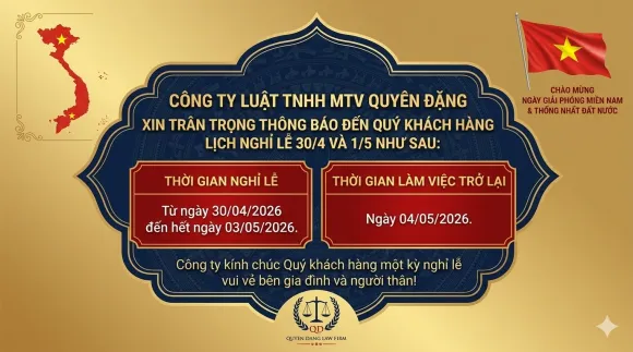 THÔNG BÁO NGHỈ LỄ 30/04 & 01/05